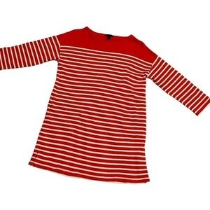 J. Crew Red stripe 3/4 sleeve‎ small casual nautical Clean girl Dress Old Money